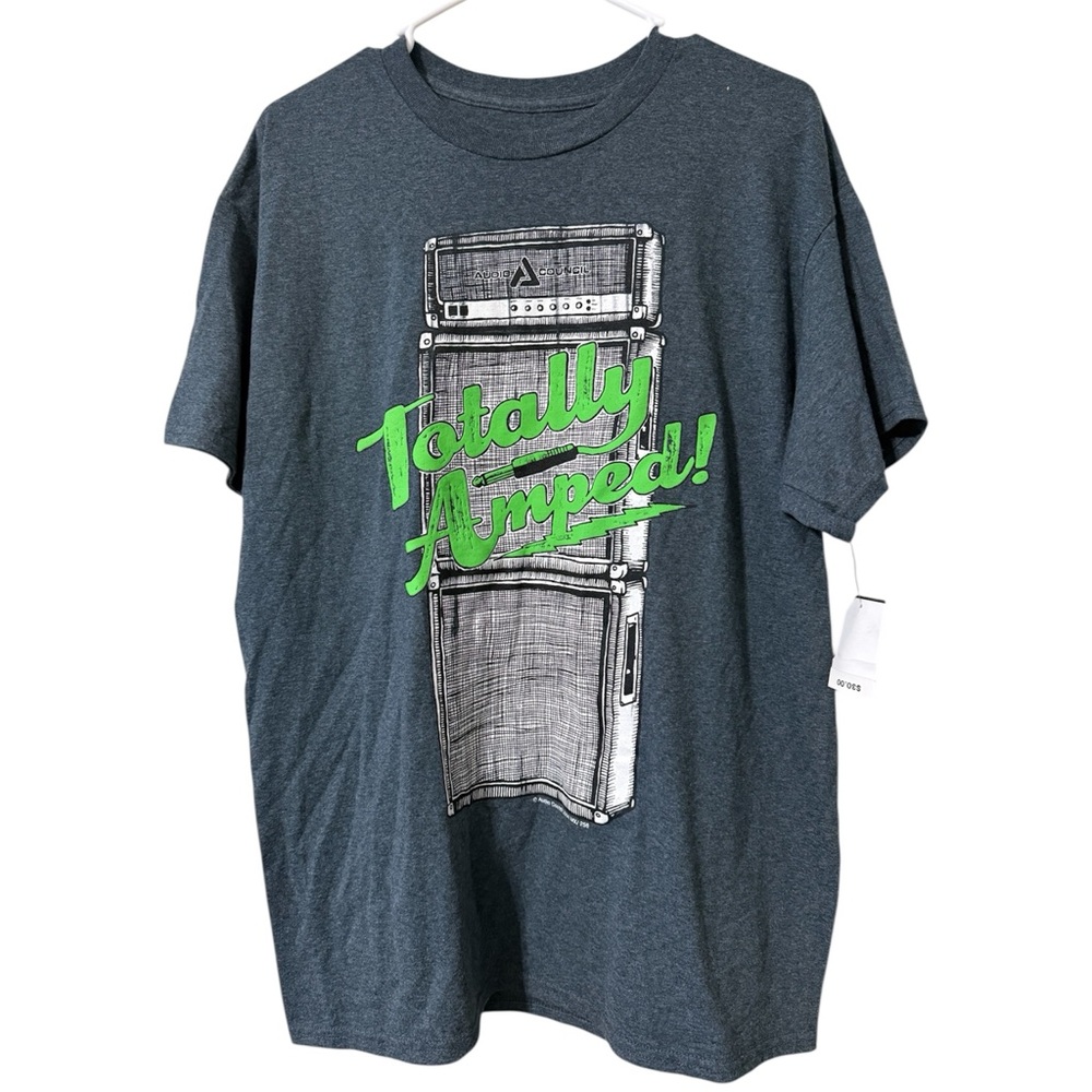 Audio Council men’s size large raised graphic print t-shirt Totally Amped! New